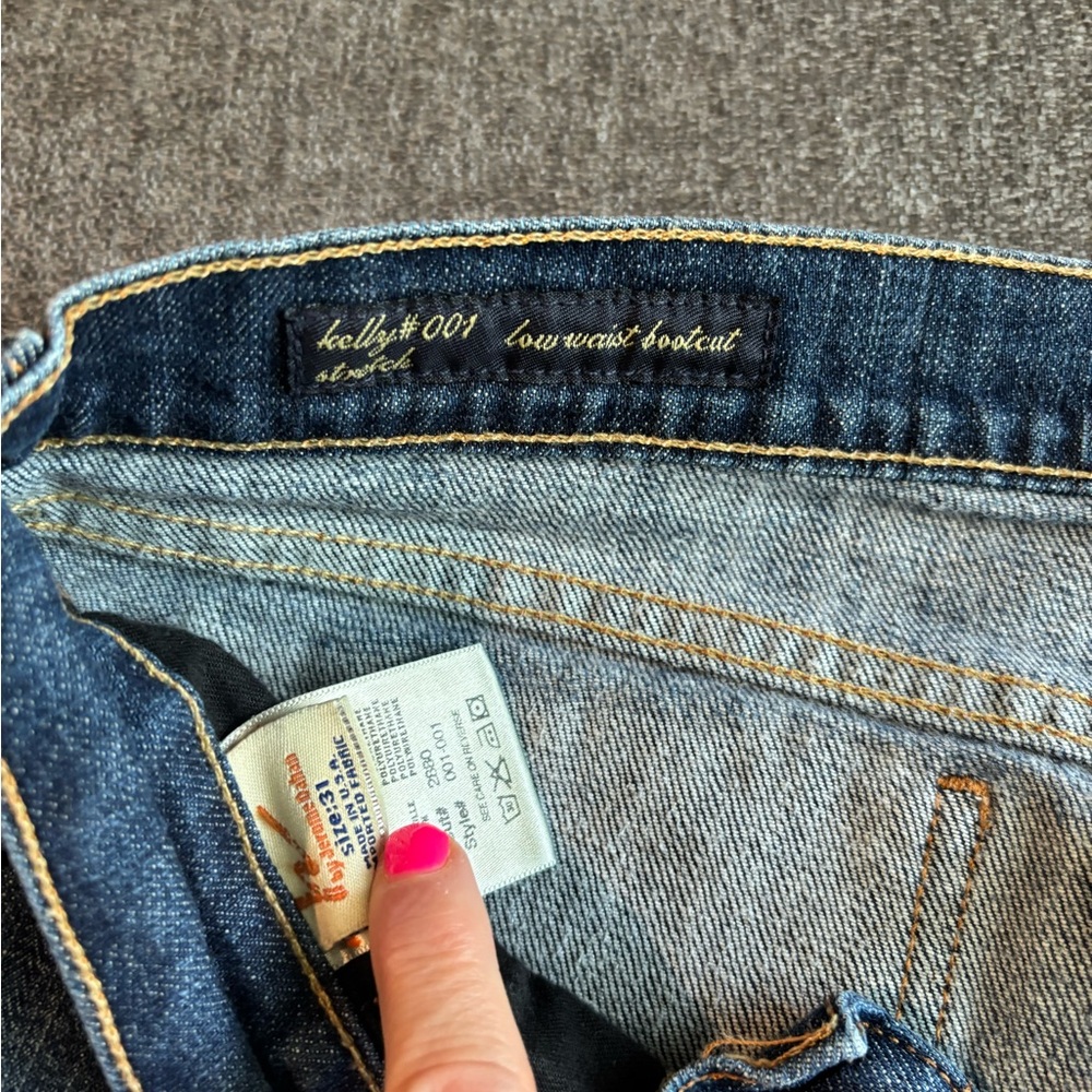 7 For All Mankind Blue Boot Cut Jeans